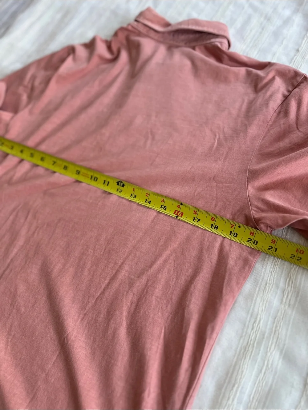 JAMES PERSE Sueded Jersey Polo Shirt | Coral Mens 3 - Picture 9 of 11